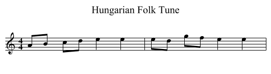 Hungarian Folk Tune - staff notation