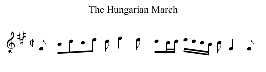 Hungarian March, The - staff notation