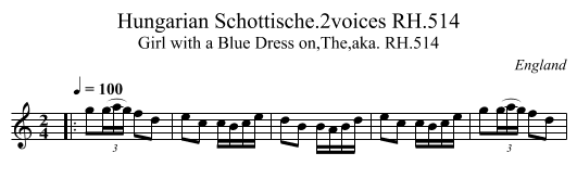 Hungarian Schottische.2voices RH.514 - staff notation