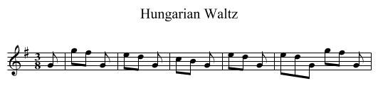 Hungarian Waltz - staff notation