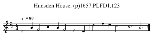Hunsden House. (p)1657.PLFD1.123 - staff notation
