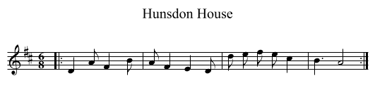 Hunsdon House - staff notation