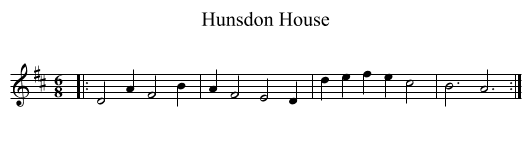 Hunsdon House - staff notation