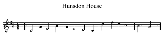 Hunsdon House - staff notation