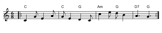 Hunsdon House - staff notation