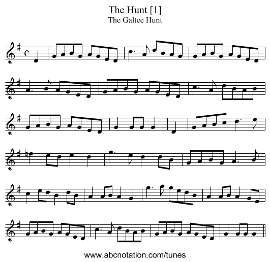 Hunt [1], The - staff notation