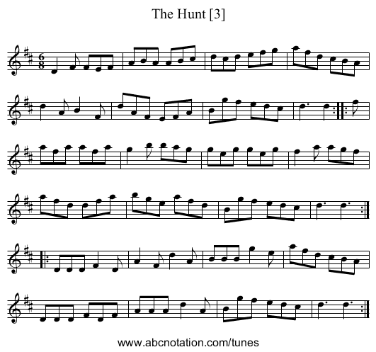Hunt [3], The - staff notation
