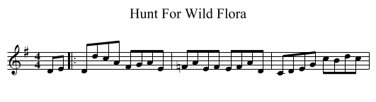 Hunt For Wild Flora - staff notation