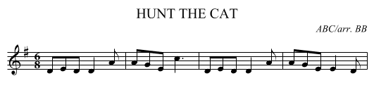 HUNT THE CAT - staff notation