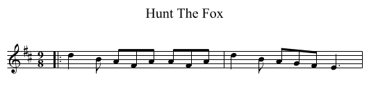 Hunt The Fox - staff notation