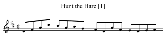 Hunt the Hare [1] - staff notation