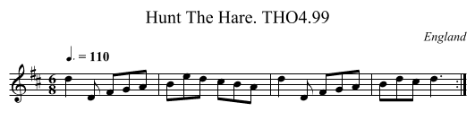 Hunt The Hare. THO4.99 - staff notation