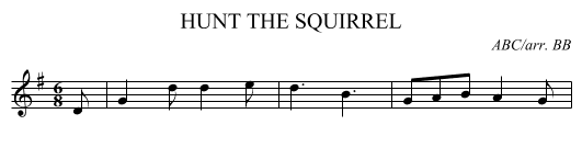 HUNT THE SQUIRREL - staff notation