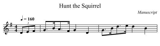 Hunt the Squirrel - staff notation