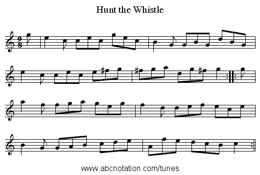 Hunt the Whistle - staff notation