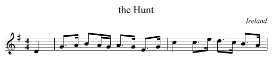 Hunt, the  - staff notation