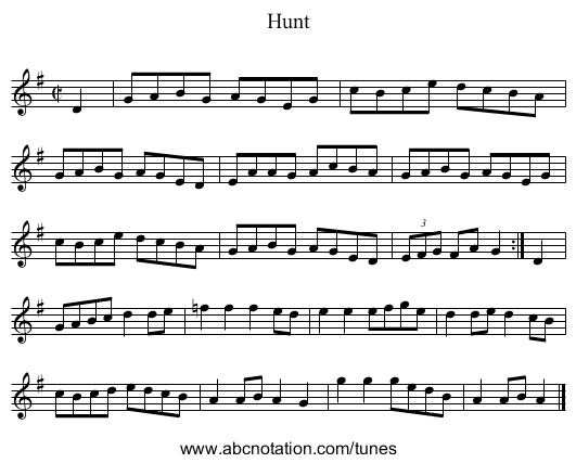 Hunt - staff notation