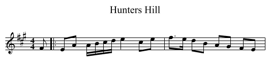 Hunters Hill - staff notation