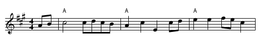 Hunter's Hill - staff notation
