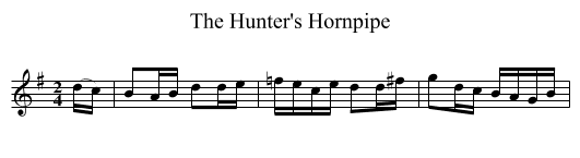 Hunter's Hornpipe, The  - staff notation