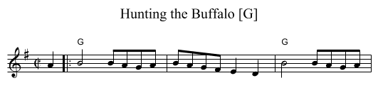 Hunting the Buffalo [G] - staff notation