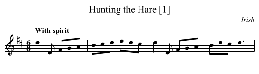 Hunting the Hare [1] - staff notation