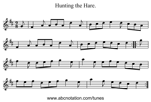 Hunting the Hare. - staff notation