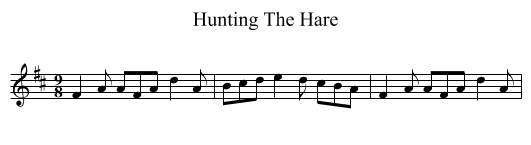 Hunting The Hare - staff notation