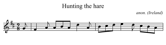 Hunting the hare - staff notation