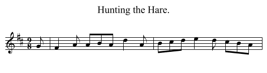 Hunting the Hare. - staff notation