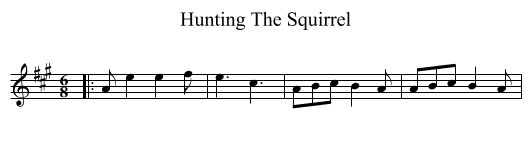 Hunting The Squirrel - staff notation