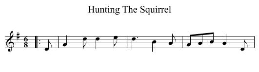 Hunting The Squirrel - staff notation
