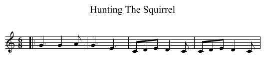 Hunting The Squirrel - staff notation