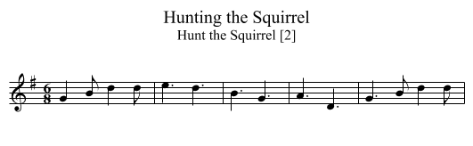 Hunting the Squirrel - staff notation