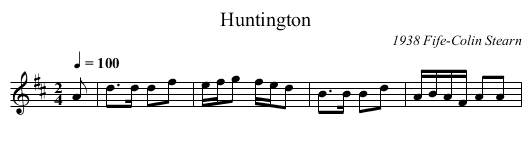 Huntington - staff notation
