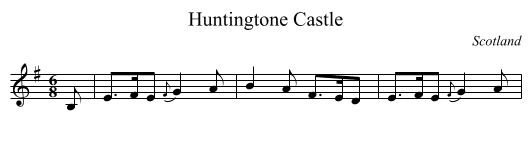 Huntingtone Castle - staff notation