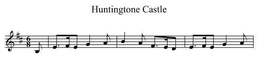 Huntingtone Castle - staff notation