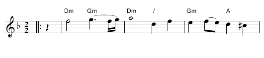 Huntington's Maggot - staff notation