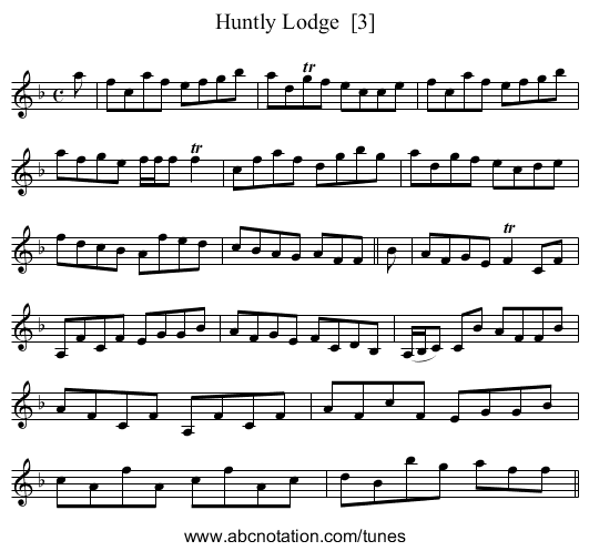 Huntly Lodge  [3] - staff notation