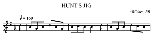 HUNT'S JIG - staff notation