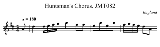 Huntsman's Chorus. JMT082 - staff notation
