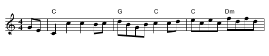 Huntsmans' Hornpipe - staff notation