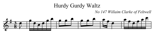 Hurdy Gurdy Waltz - staff notation