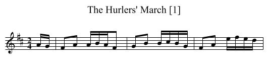 Hurlers' March [1], The - staff notation