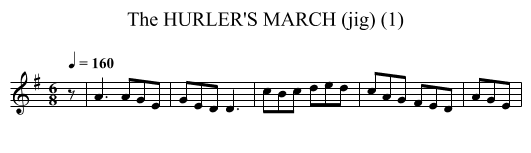 HURLER'S MARCH (jig) (1), The - staff notation