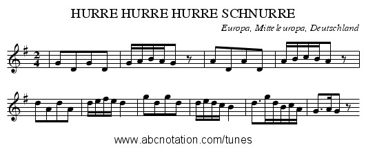 HURRE HURRE HURRE SCHNURRE - staff notation