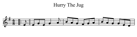 Hurry The Jug - staff notation