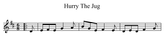 Hurry The Jug - staff notation