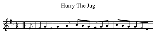 Hurry The Jug - staff notation