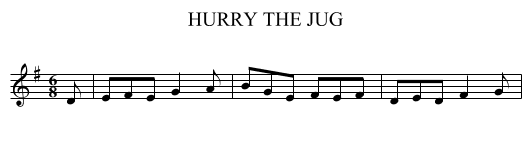 HURRY THE JUG - staff notation